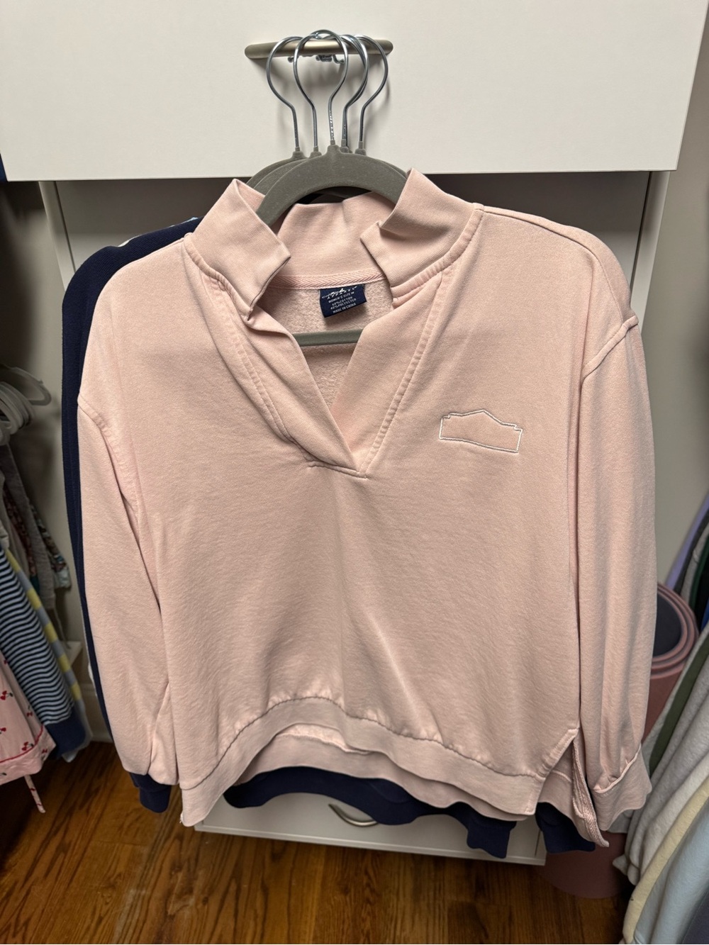 Charles River Apparel Pale Pink Notch-Neck Pullover